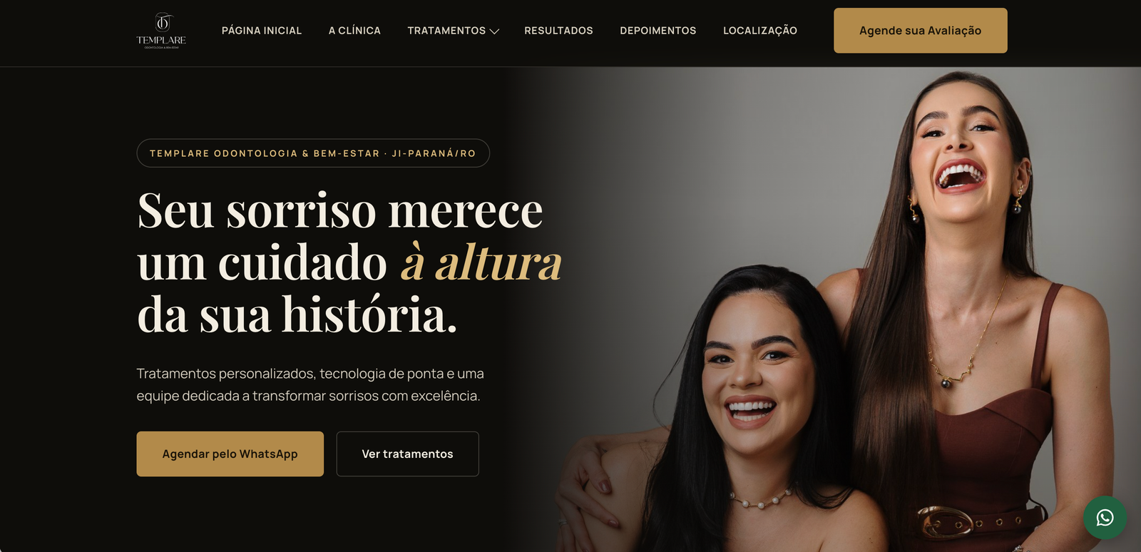 Site institucional desenvolvido pela Captação360 — Templare Odontologia & Bem-estar